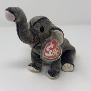 Ty Beanie Baby Trumpet the Elephant 2000 Gray Plush